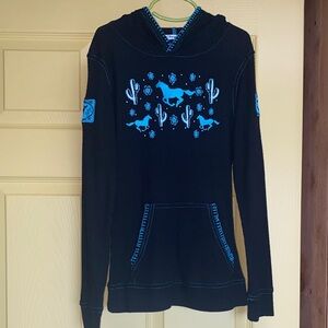 Girls hooded long sleeve tee Cowboy Hardware